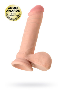 Реалистичный фаллоимитатор TOYFA RealStick Elite Leo, TPR, телесный, 20 см (0T-00016007)