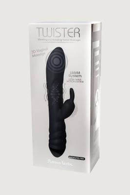 Twister Вибратор-ротатор с клиторальным стимулятором, черный (11249)