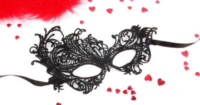 Маска ажурная МАРГО цвет чёрный, текстиль (EE-20352)