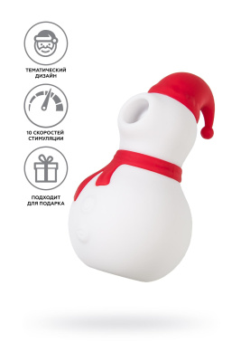 Вакуум-волновой стимулятор клитора JOS CHRISTMA, силикон, белый, 9,4 см (УТ-00004932)