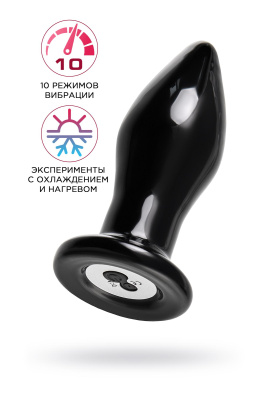 Стеклянная вибровтулка Sexus Glass, стекло, черная, 10,5 см (УТ-00002069)