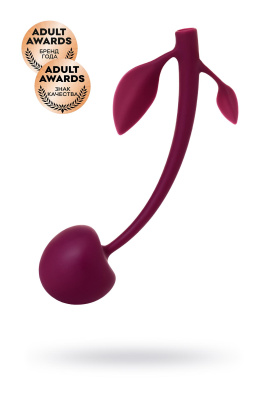 Вагинальный шарик JOS CHERRY, силикон, бордовый, 14,5 см (0T-00014577)