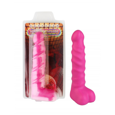 Анальный стимулятор с мошонкой. Ярко-розовый (4055-22 CD DD)