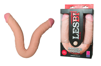 Фаллоимитатор двухсторонний FLEX&FIX LESBI, L 460 мм, D 45 мм, киберкожа (941303)