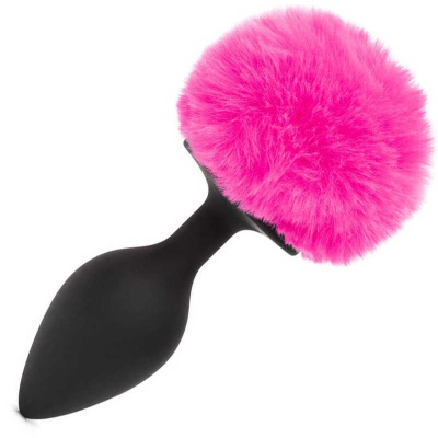 Втулка анальная черо-розовая L Happy Rabbit (80248)